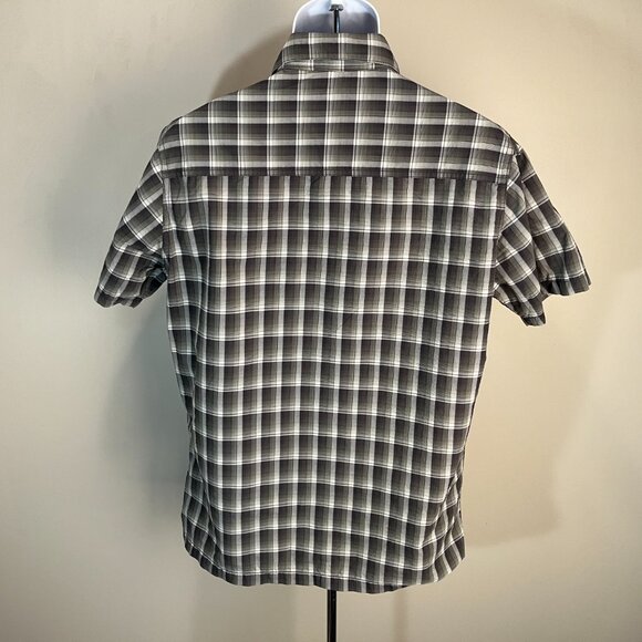 KUHL Men's white, gray and green wicking plaid short sleeve shirt Medium M EUC - Picture 6 of 7